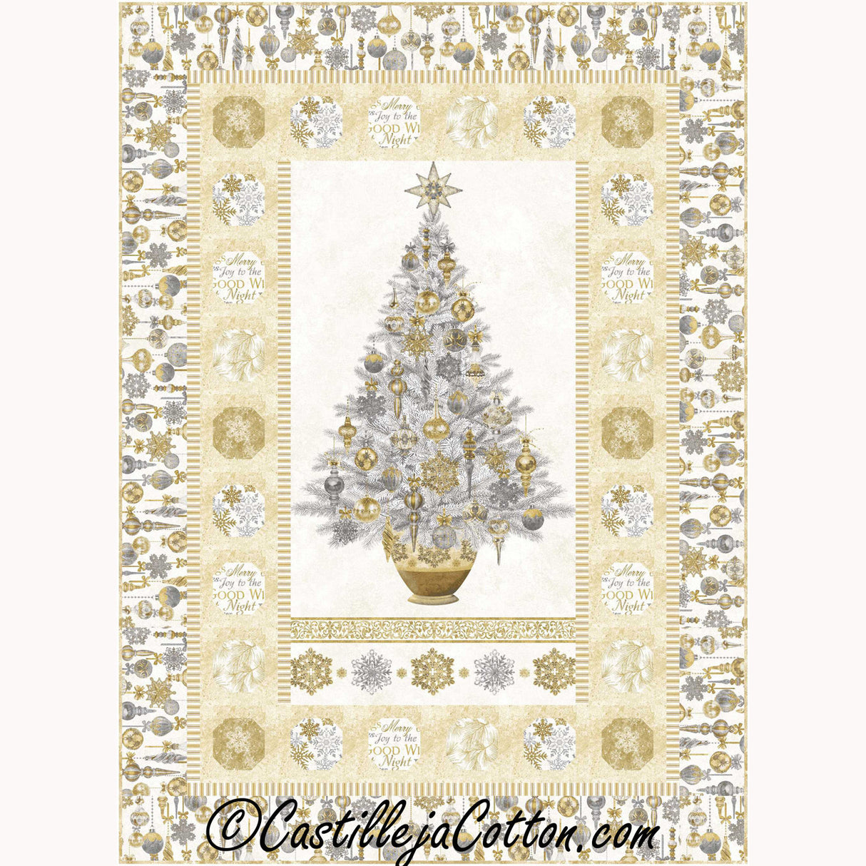 Ornaments and Tree Downloadable Pattern by Castilleja Cotton