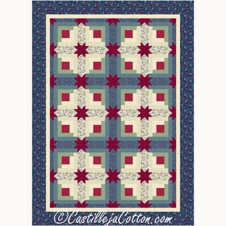 Log Cabin Stars Downloadable Pattern by Castilleja Cotton by Castilleja Cotton