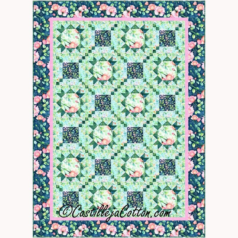 Roses and Leaves Downloadable Pattern By Castilleja Cotton