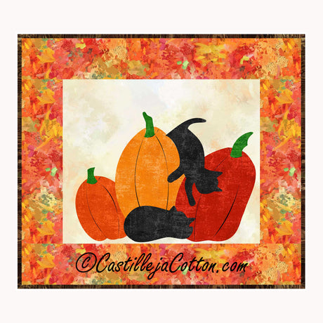 Cats and Pumpkins Downloadable Pattern by Castilleja Cotton