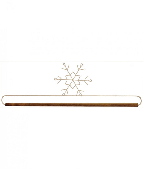 16in Snowflake Holder With Dowel Tex White
