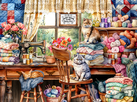 Kitten Sewing Room 1000pc Puzzle