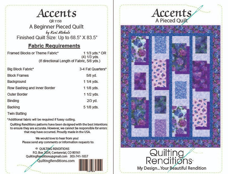 Accents Quilt Pattern by Quilting Renditions