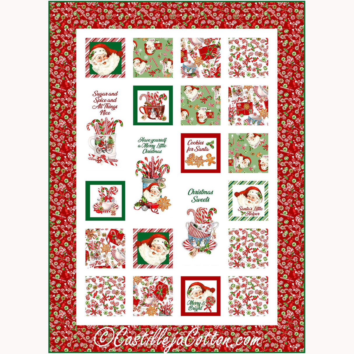 Peppermint Christmas Downloadable Pattern by Castilleja Cotton