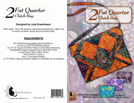 2 Fat Quarter Clutch Bag Pattern by Black Cat Creations
