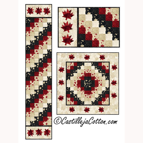 Oh Canada Sixes Table Set Downloadable Pattern by Castilleja Cotton