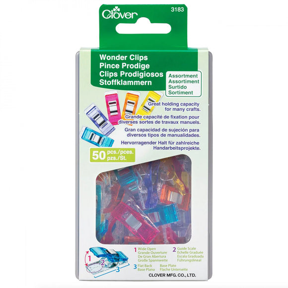Wonder Clips Assorted Colors 50pc by Clover Needlecraft