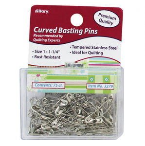 Curved Basting Pins 1-1/4in 75ct by Allary