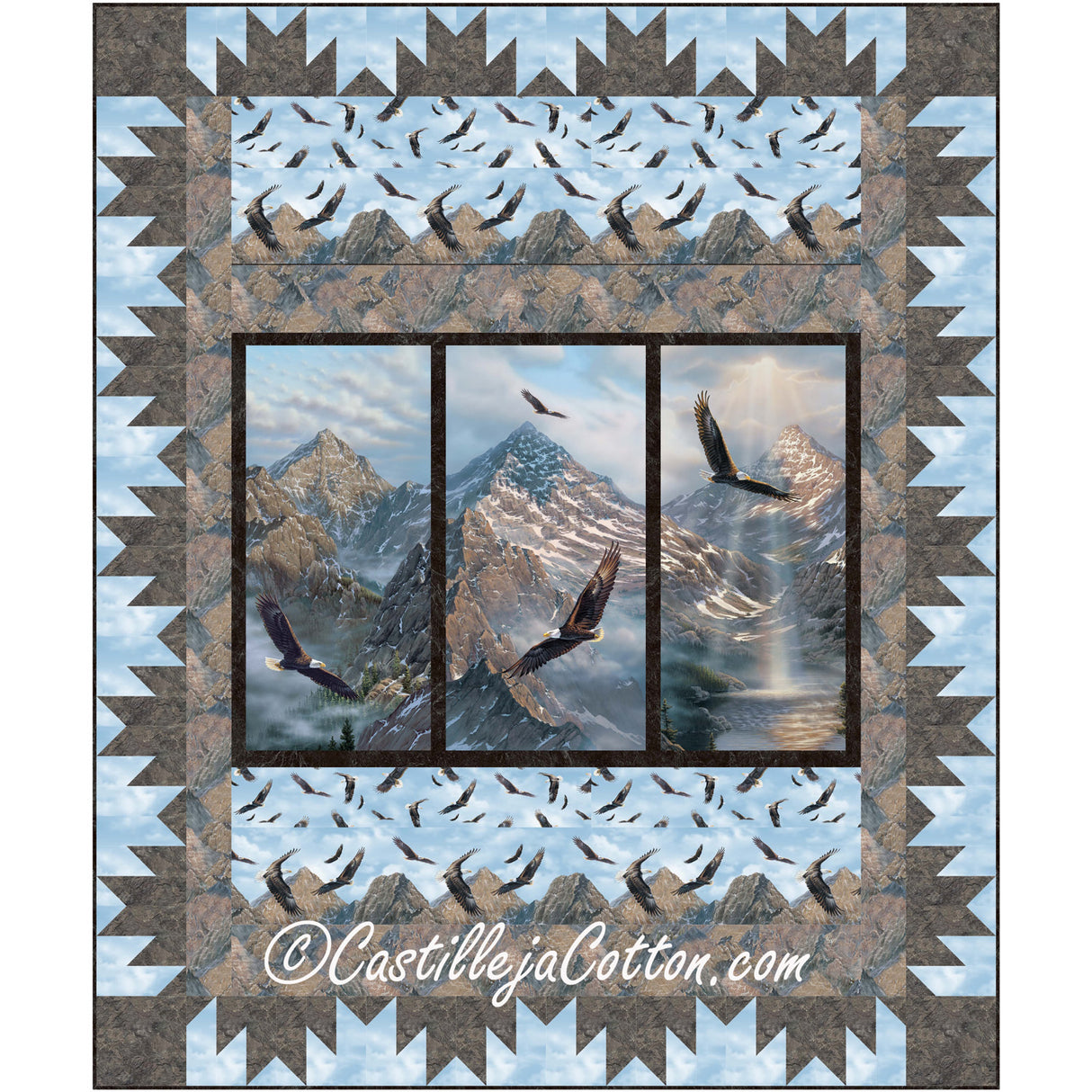 Eagle trio Downloadale Pattern by Castilleja Cotton