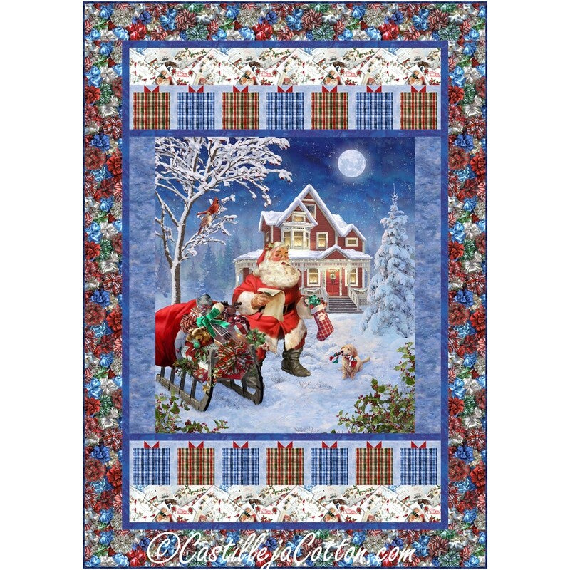 Santa And His Sleigh Downloadable Pattern by Castilleja Cotton