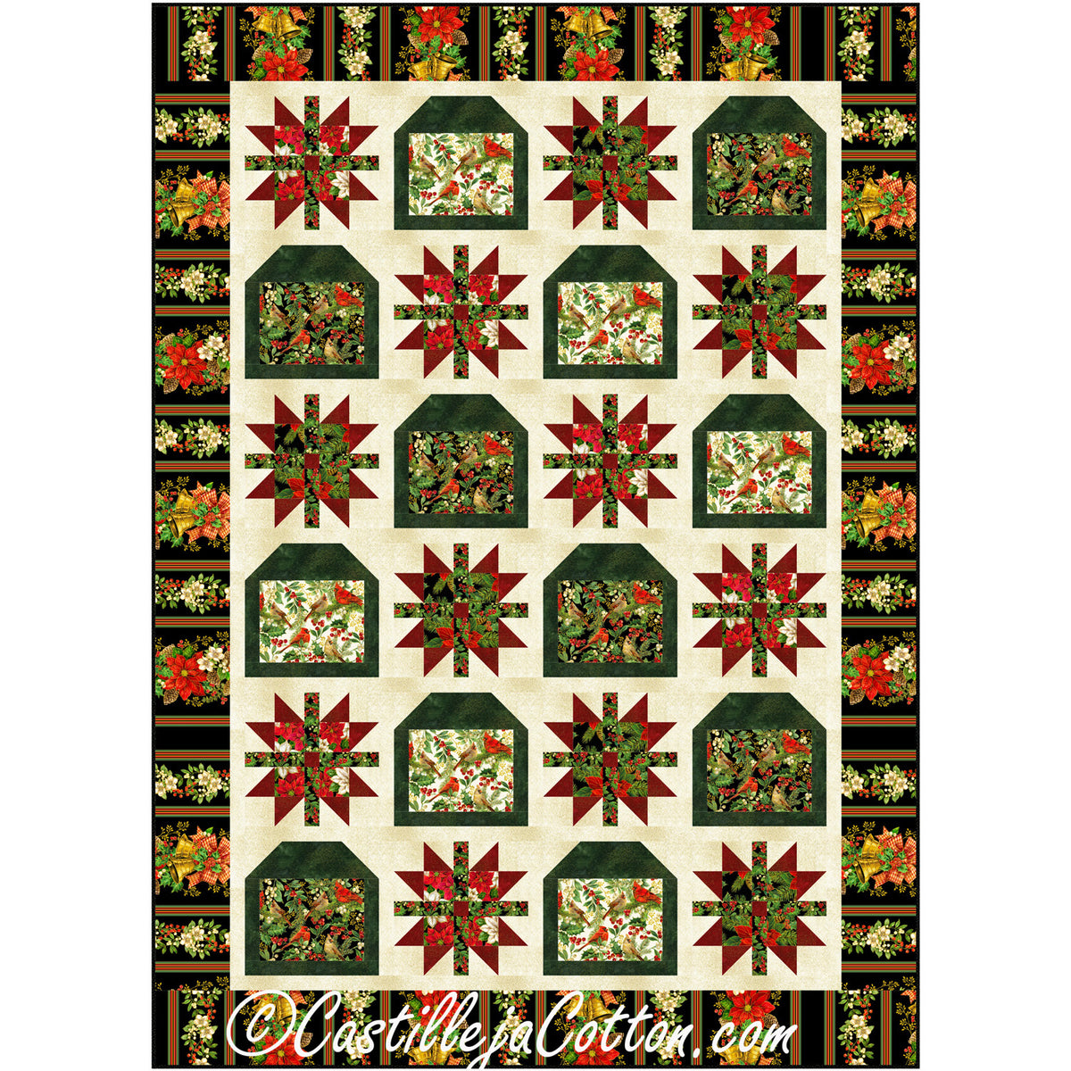 Poinsettias and Birdhouses Downloadable Pattern – Quilting Books ...