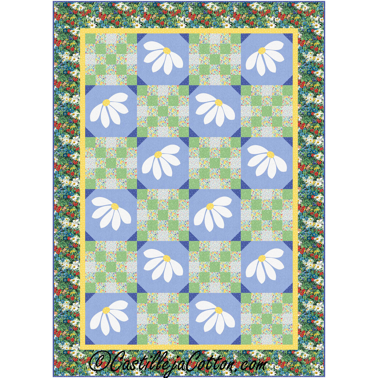 Dancing Daisies Downloadable Pattern by Castilleja Cotton