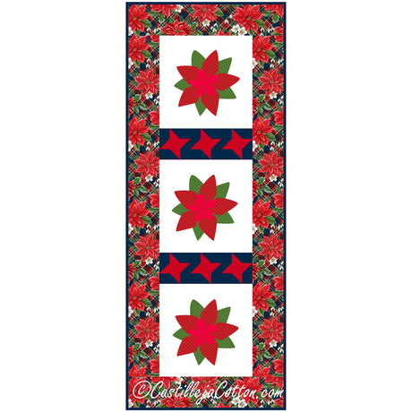 Poinsettia Table Runner Downloadable Pattern by Castilleja Cotton