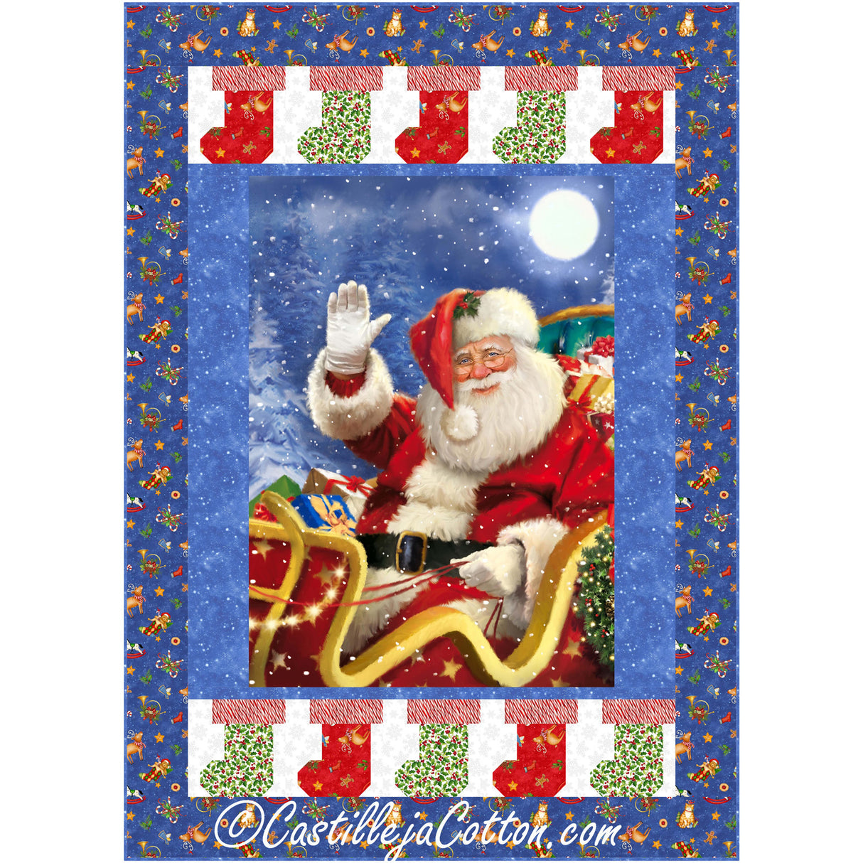 Santa's Stockings Downloadable Pattern by Castilleja Cotton