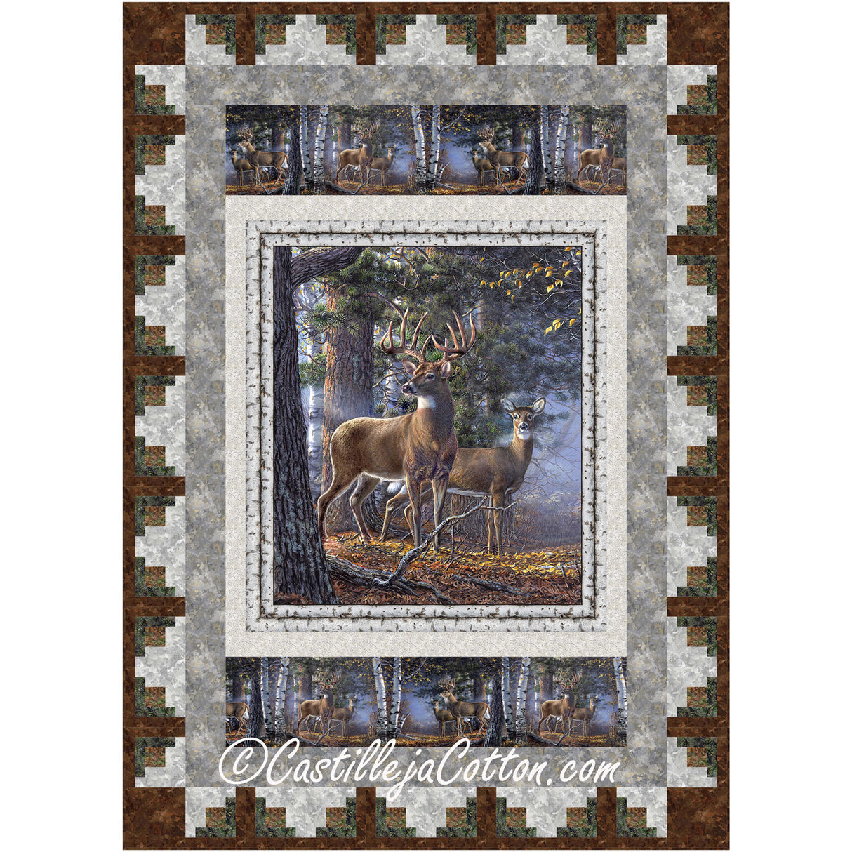 Deer At First Light Downloadable Pattern By Castilleja Cotton