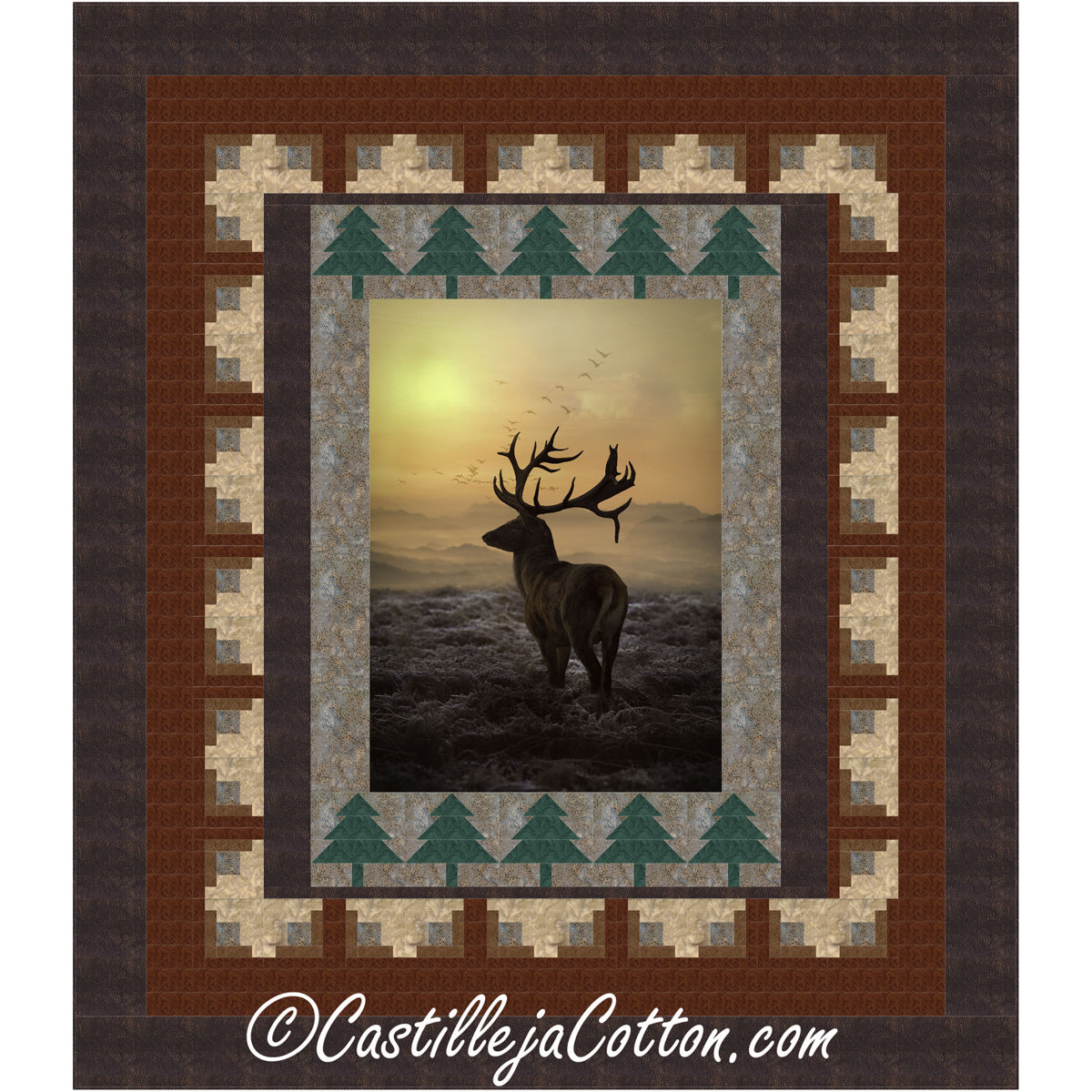 Sunset Elk Queen Downloadable Pattern by Castilleja Cotton