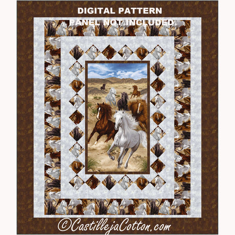 Untamed Horses Double Downloadable Pattern by Castilleja Cotton