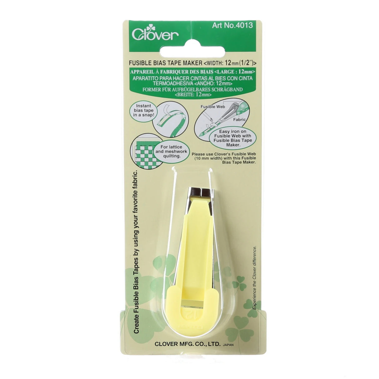 Fusible Bias Tape Maker 12mm 1/2in by Clover Needlecraft