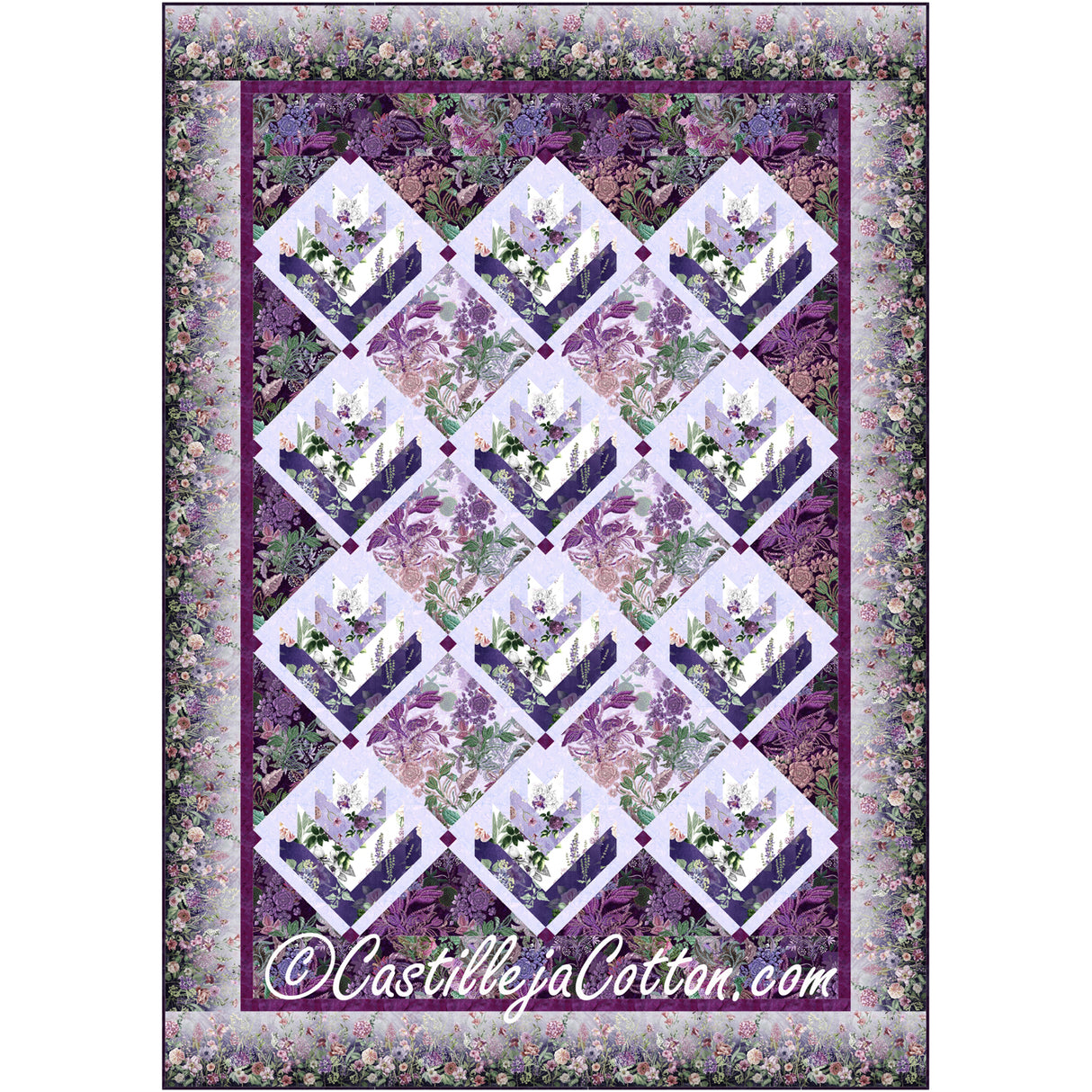 Botanical Log Cabins Downloadable Pattern by Castilleja Cotton