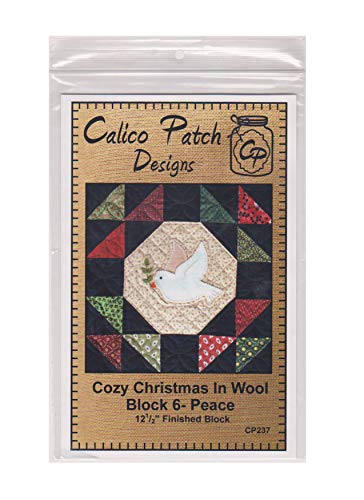 Cozy Christmas in Wool Series Block #6 - Peace Dove
