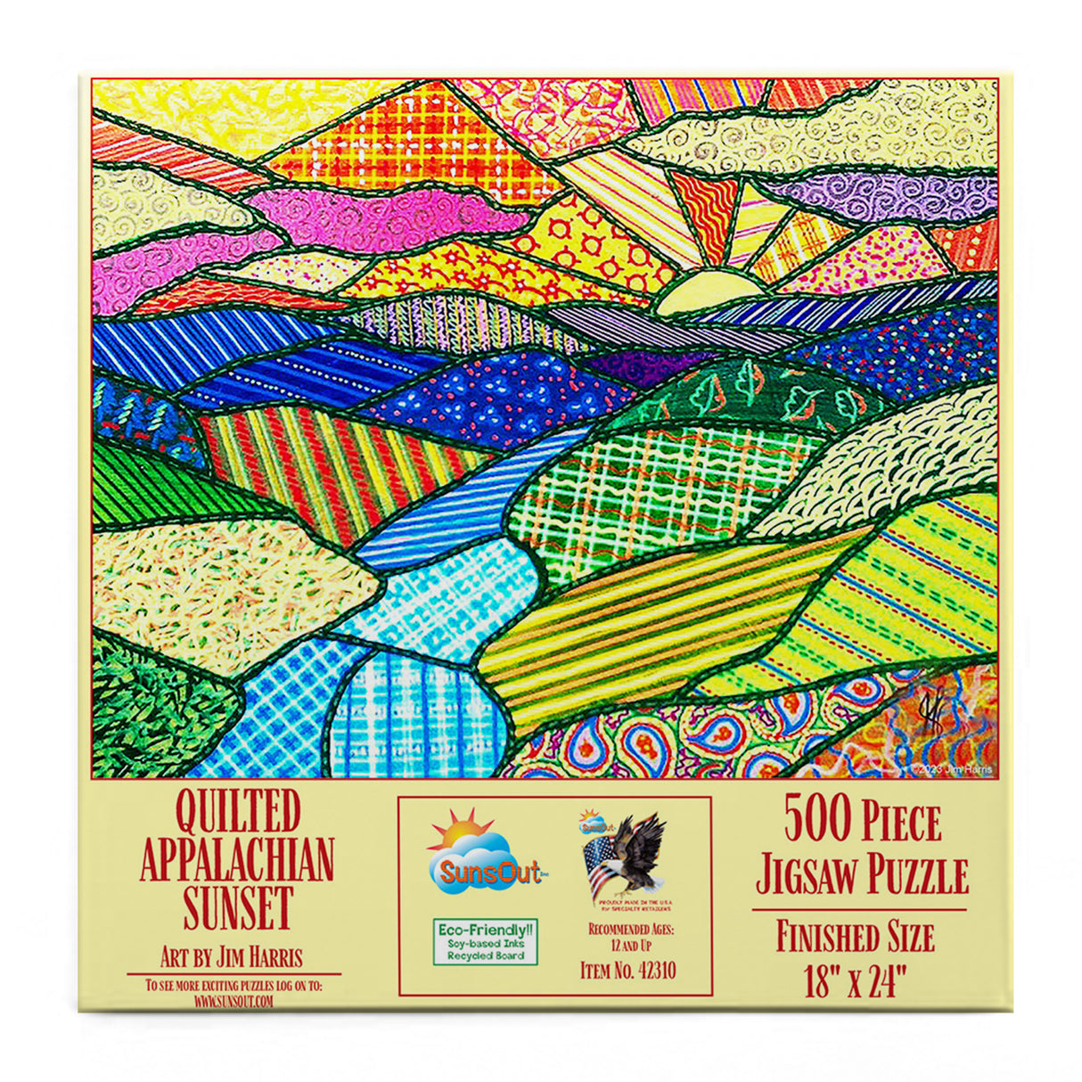 Quilted Appalachian Sunset Puzzle (500 Pieces) by SunsOut