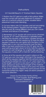 Back of the Quilters Grid 2-1/2in Fusible Interfacing 48in x 1yd by Bosal Foam and Fiber