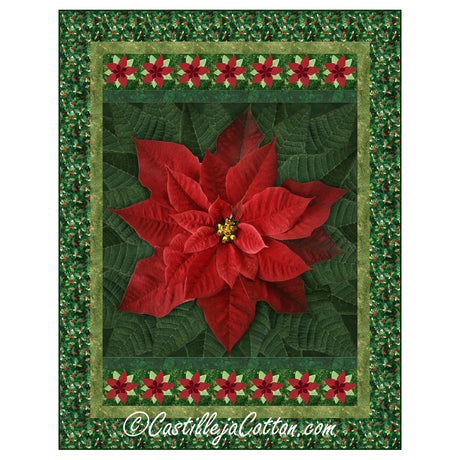 Holiday Poinsettia Red Downloadable Pattern by Castilleja Cotton