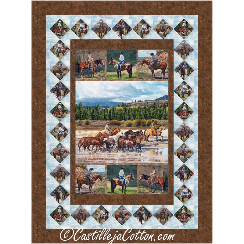 Horse Roundup Downloadale Pattern by Castilleja Cotton