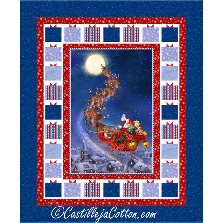 Santa In Flight Downloadable Pattern by Castilleja Cotton