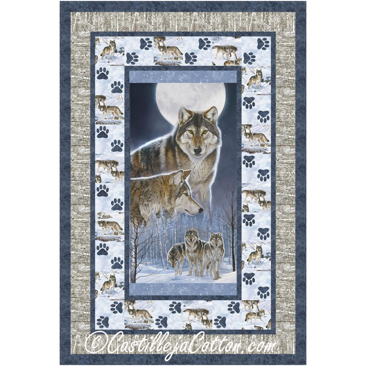 Pair Of Wolves Downloadable Pattern by Castilleja Cotton