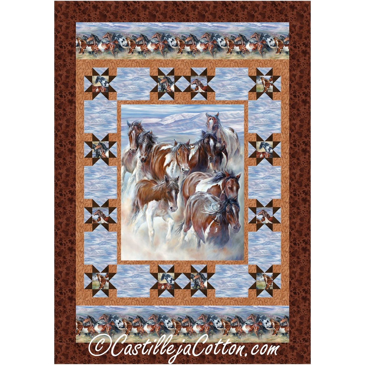 Starry Wild Horses Downloadable Pattern by Castilleja Cotton