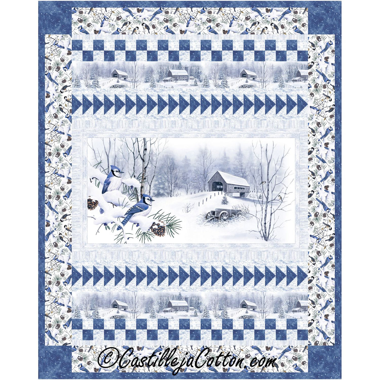 Winter Jays Downloadable Pattern by Castilleja Cotton