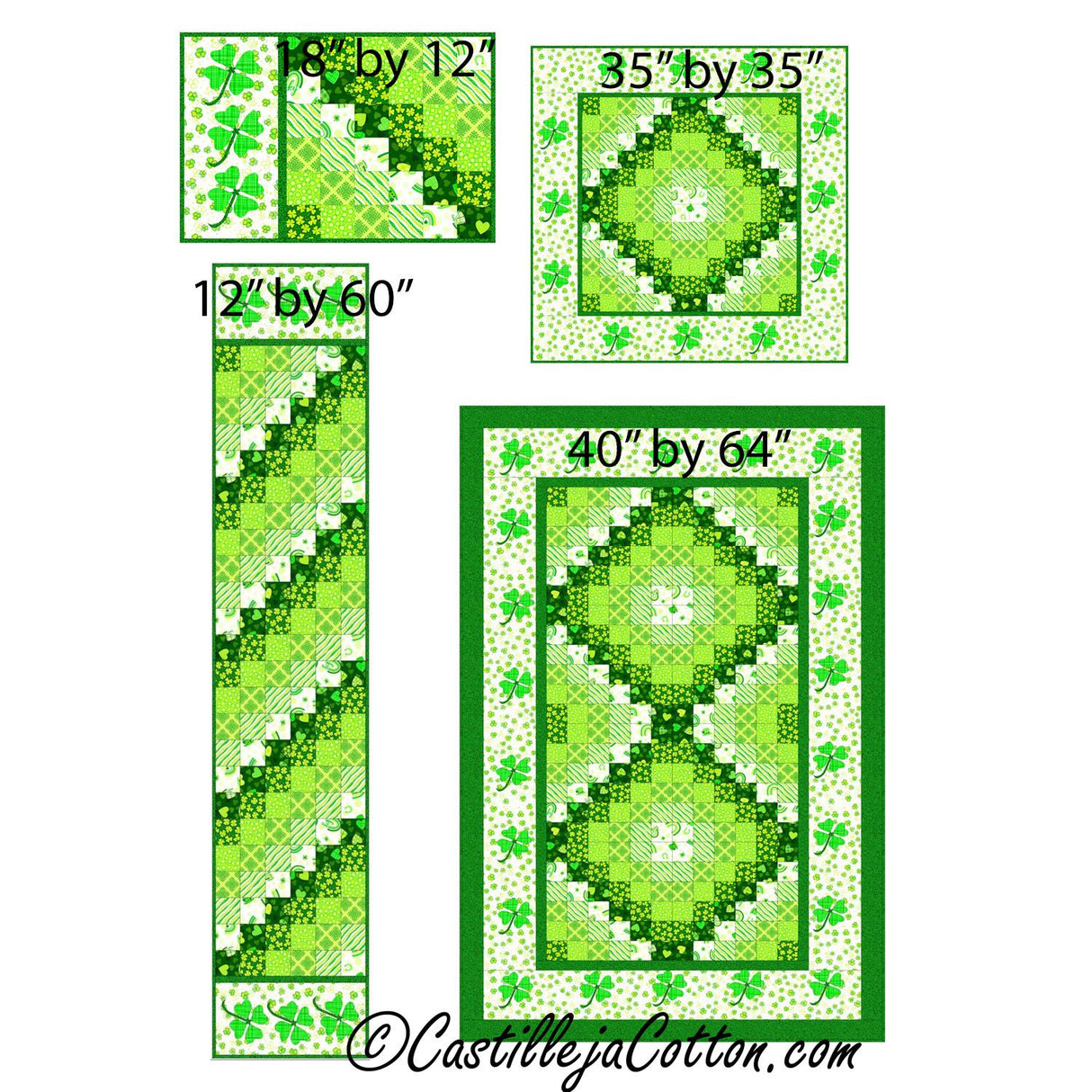 Lucky Sixes Table Set and Lap Downloadable Pattern by Castilleja Cotton