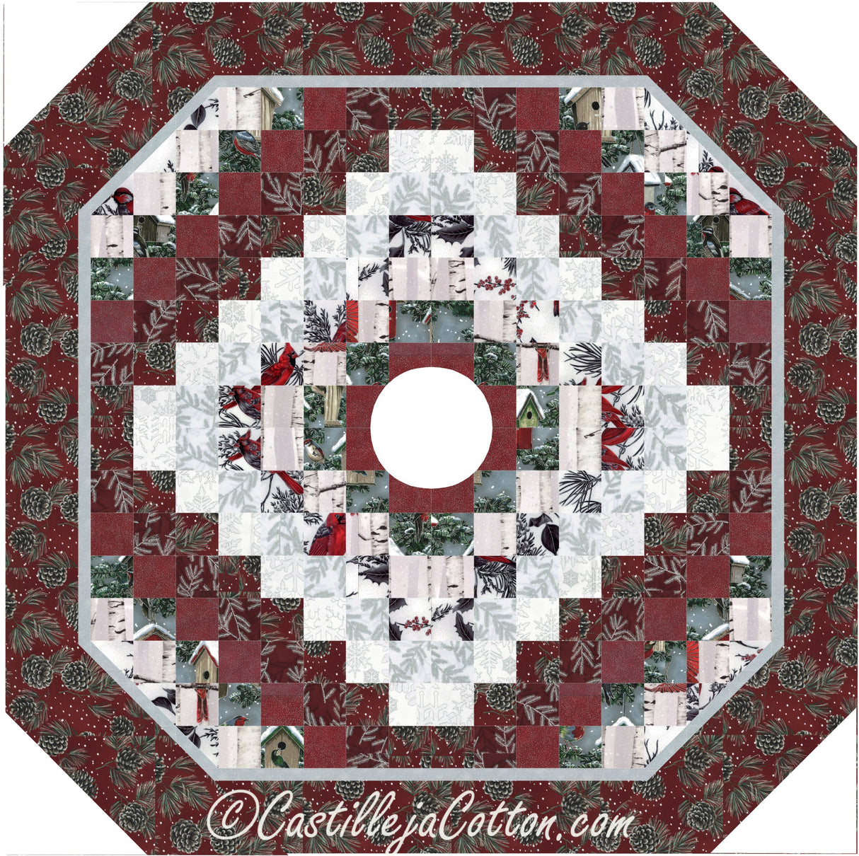 Winterberry Tree Skirt R2 Downloadable Pattern by Castilleja Cotton