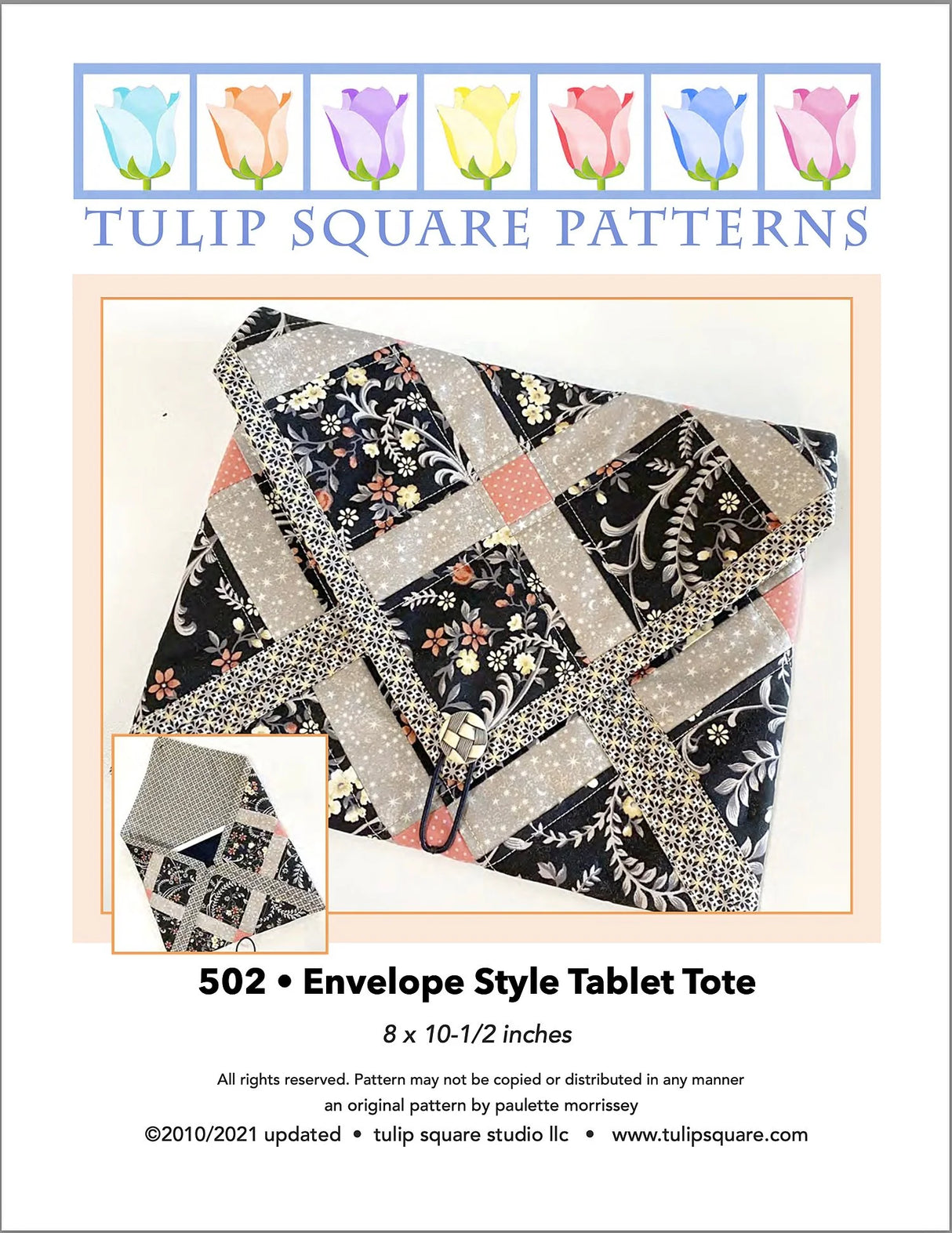 Envelope Style Tablet Tote Downloadable Pattern by Tulip Square Patterns