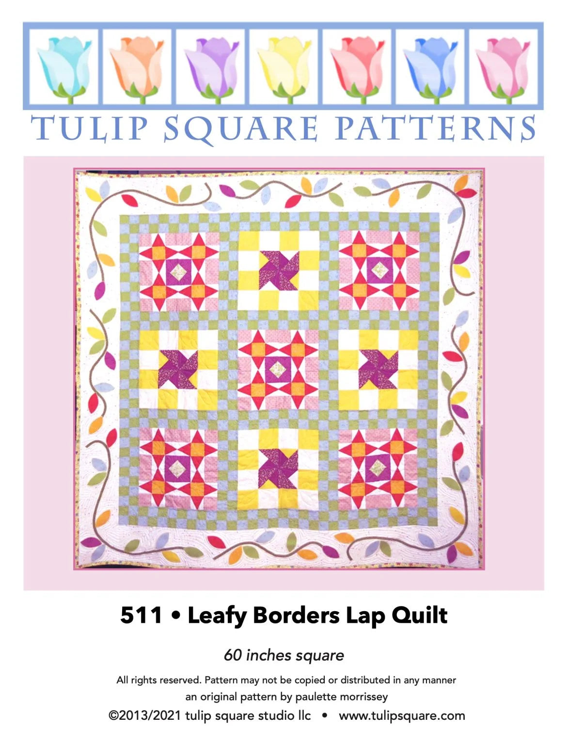 Leafy Borders Lap Quilt Downloadable Pattern by Tulip Square