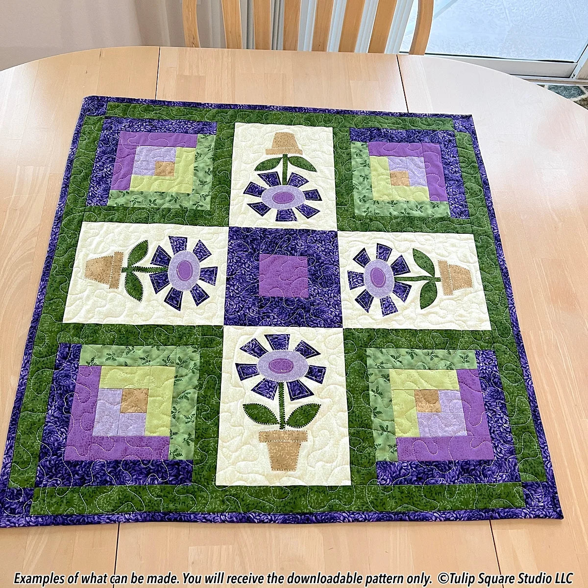 Potted Flower Table Topper Downloadable Pattern by Tulip Square Patterns