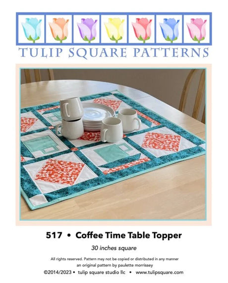 Coffee Time Table Topper Downloadable Pattern by Tulip Square Patterns