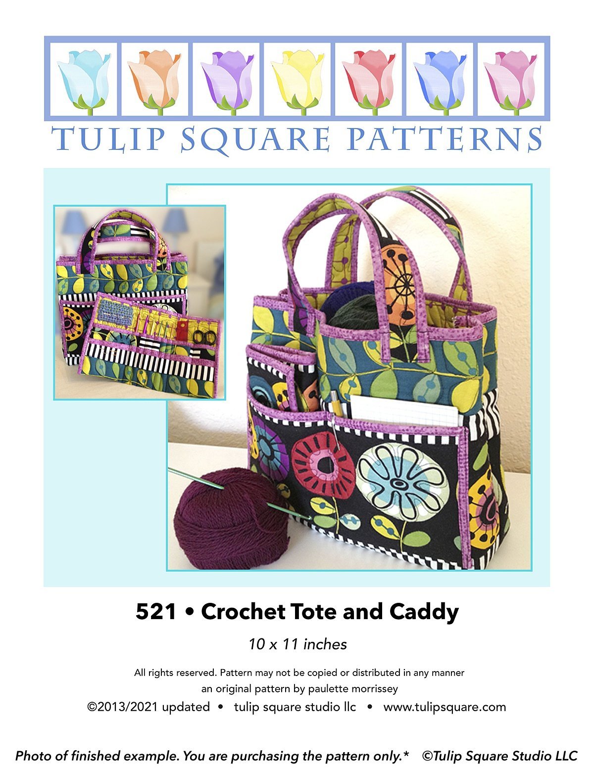 Crochet Tote and Caddy Downloadable Pattern by Tulip Square Patterns