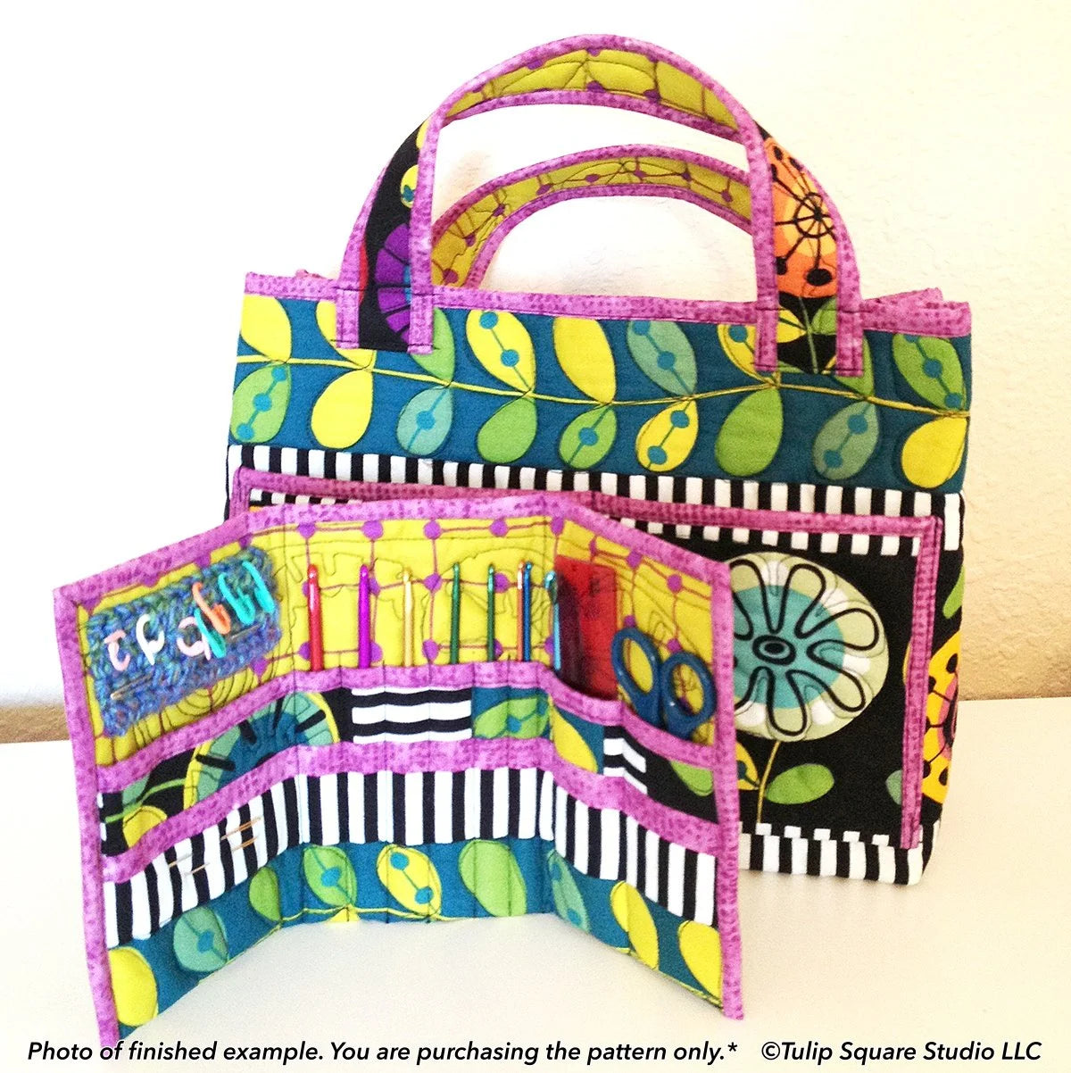 Crochet Tote and Caddy Downloadable Pattern by Tulip Square Patterns