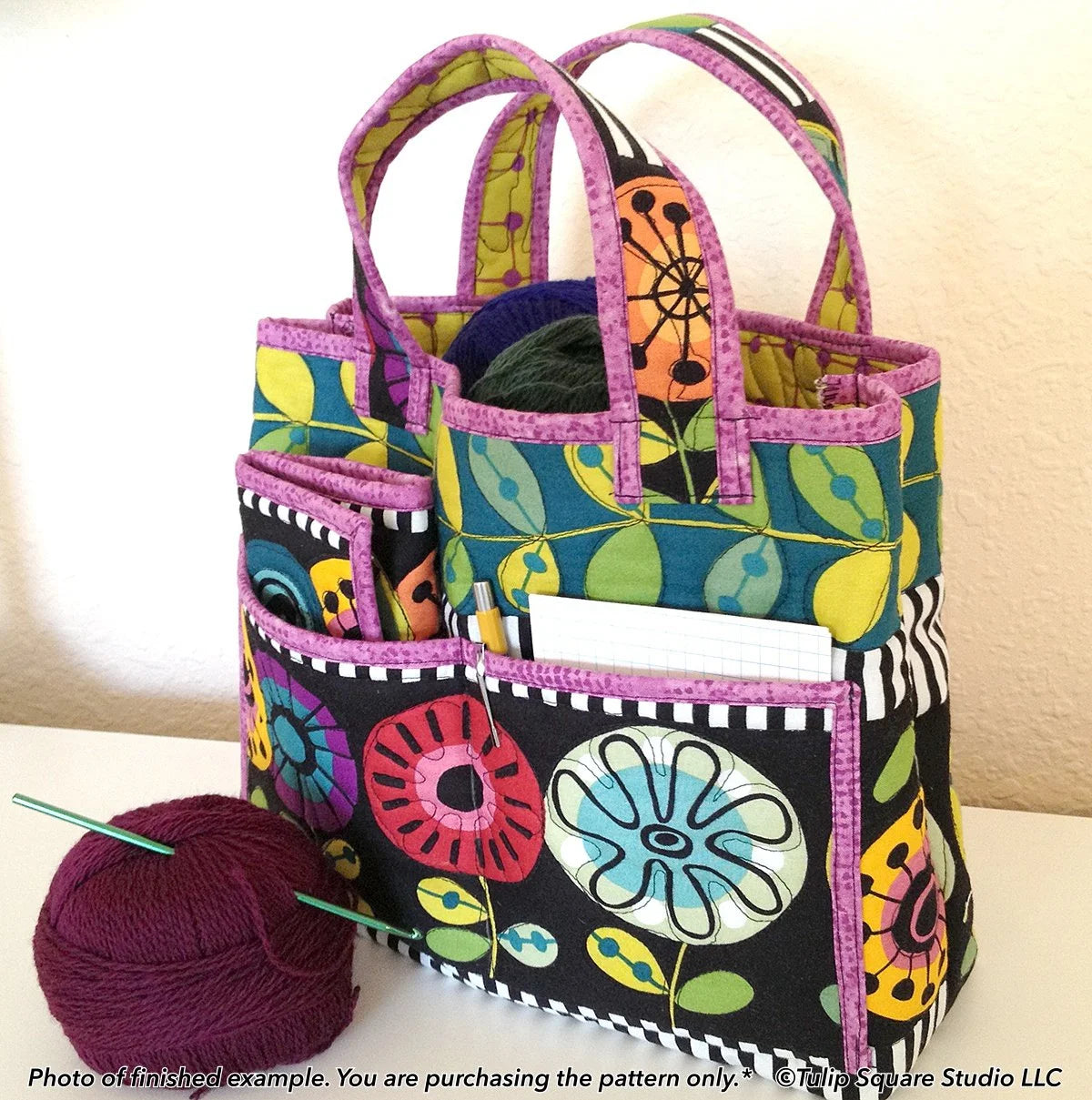 Crochet Tote and Caddy Downloadable Pattern by Tulip Square Patterns