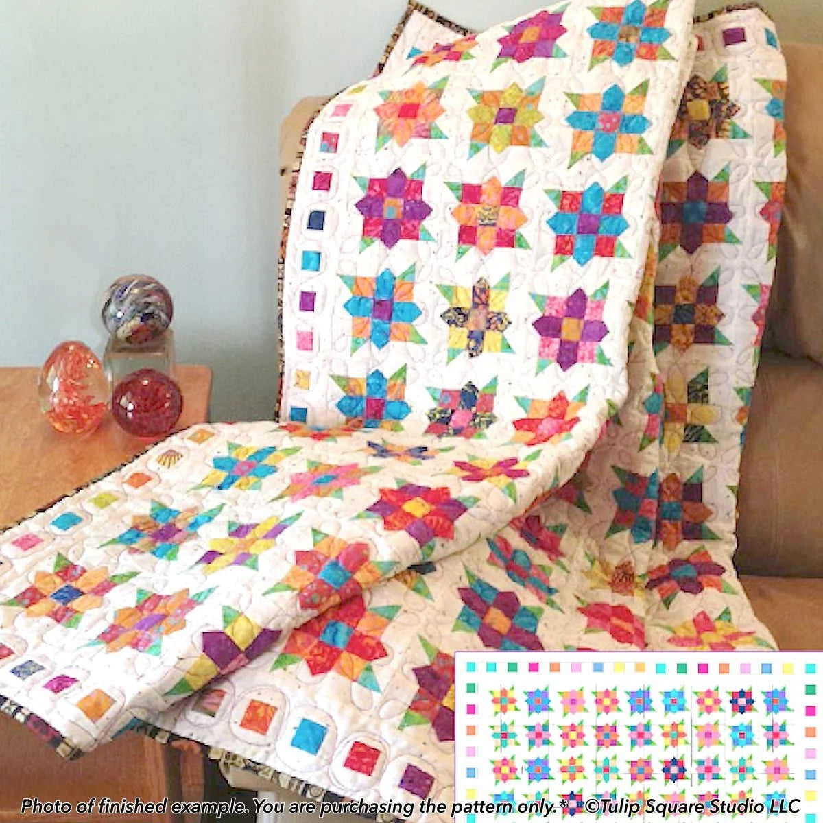 Flowers Squared Lap Quilt Downloadable Pattern by Tulip Square