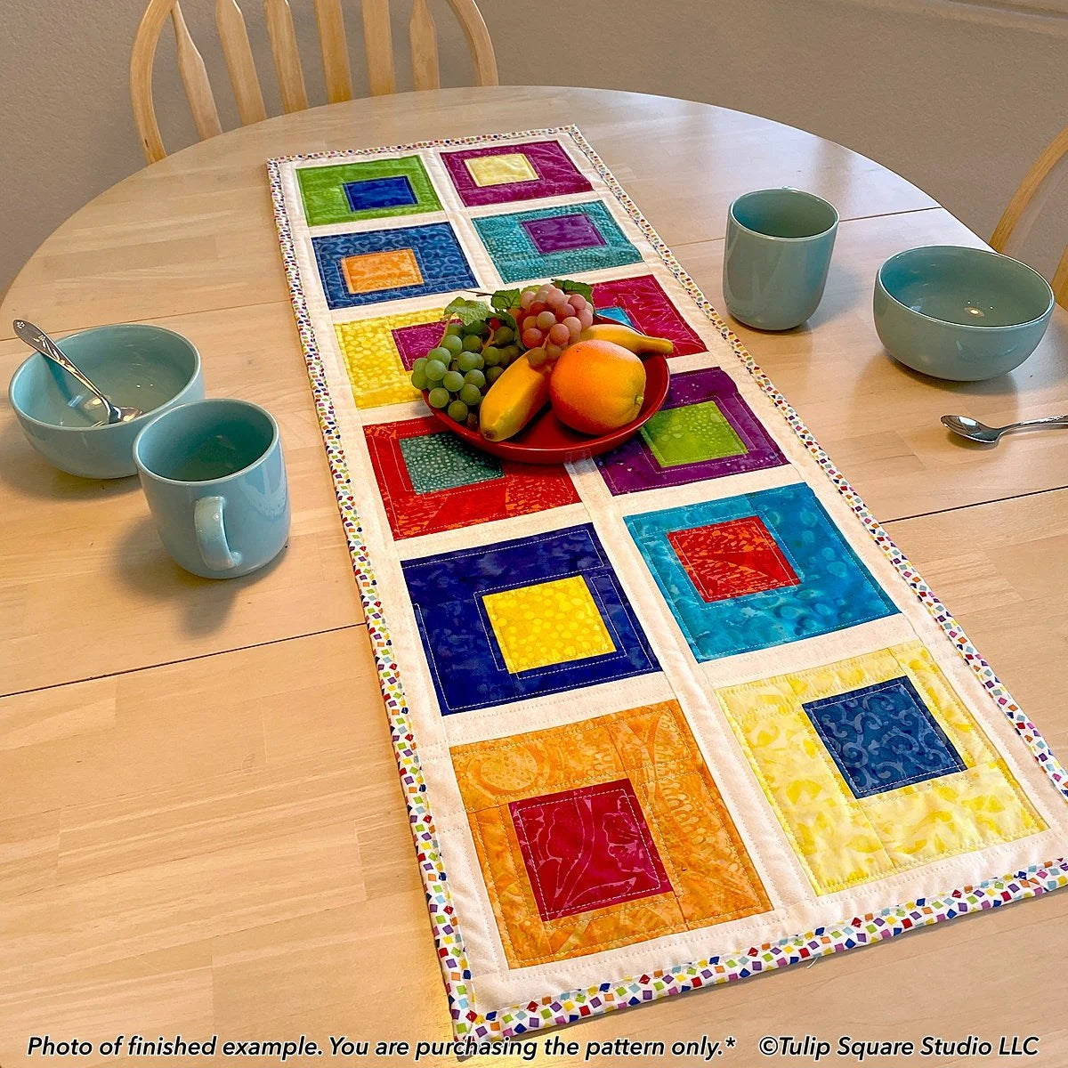 Crazy Boxes Table Runner Downloadable Pattern by Tulip Square Patterns