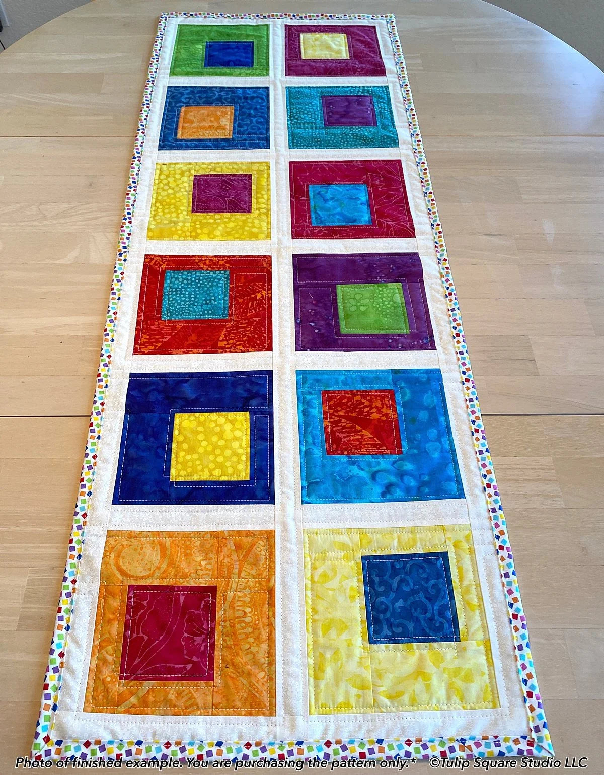 Crazy Boxes Table Runner Downloadable Pattern by Tulip Square Patterns