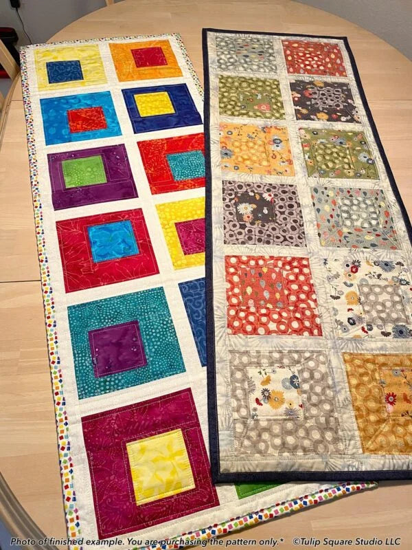 Crazy Boxes Table Runner Downloadable Pattern by Tulip Square Patterns