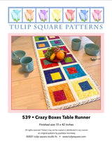 Crazy Boxes Table Runner Downloadable Pattern by Tulip Square Patterns