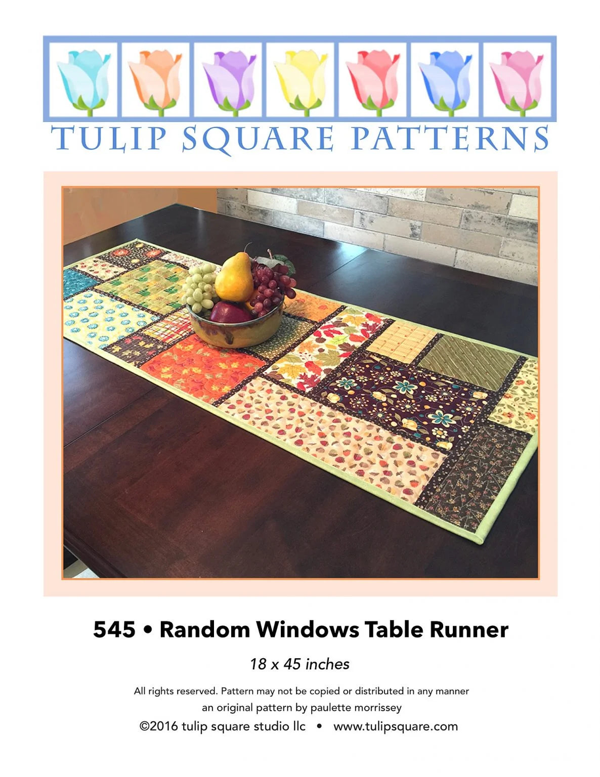 Random Windows Table Runner Downloadable Pattern by Tulip Square