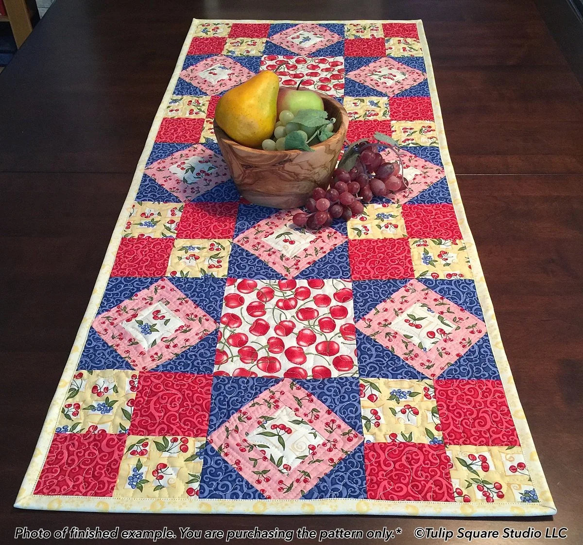 Dancing Diamonds Table Runner Downloadable Pattern by Tulip Square