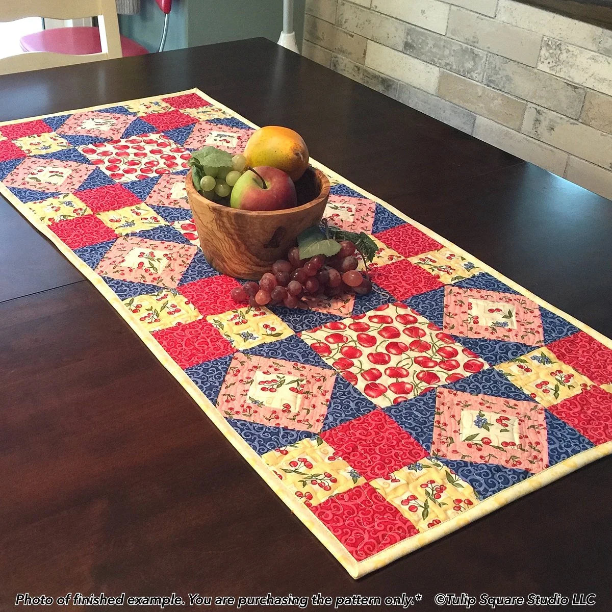 Dancing Diamonds Table Runner Downloadable Pattern by Tulip Square