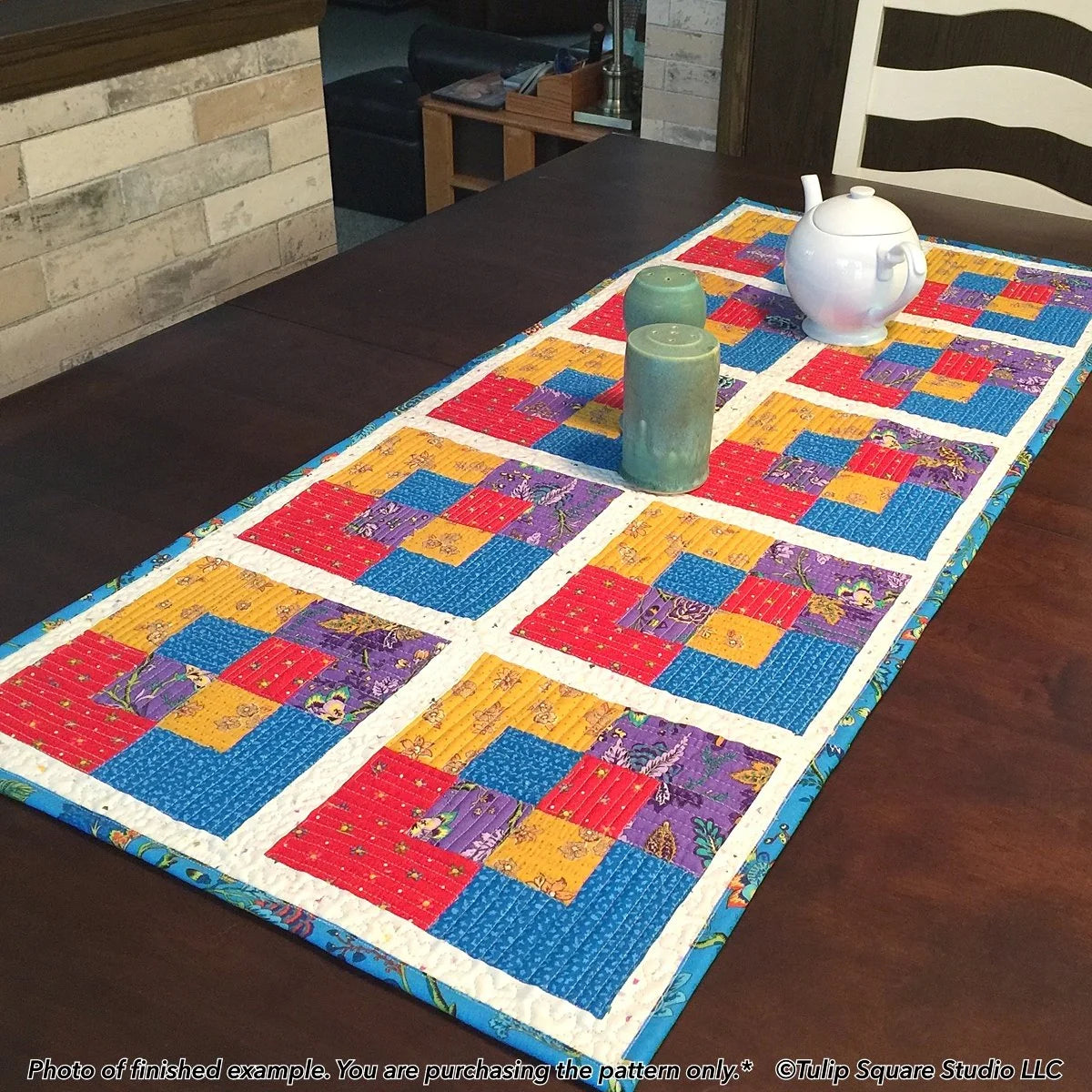 Swapped Squares Table Runner Downloadable Pattern by Tulip Square